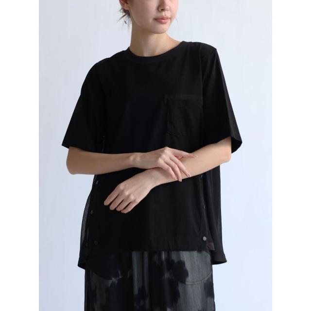 ラシュッド（LASUD）/バックシフォンデザインカットソー