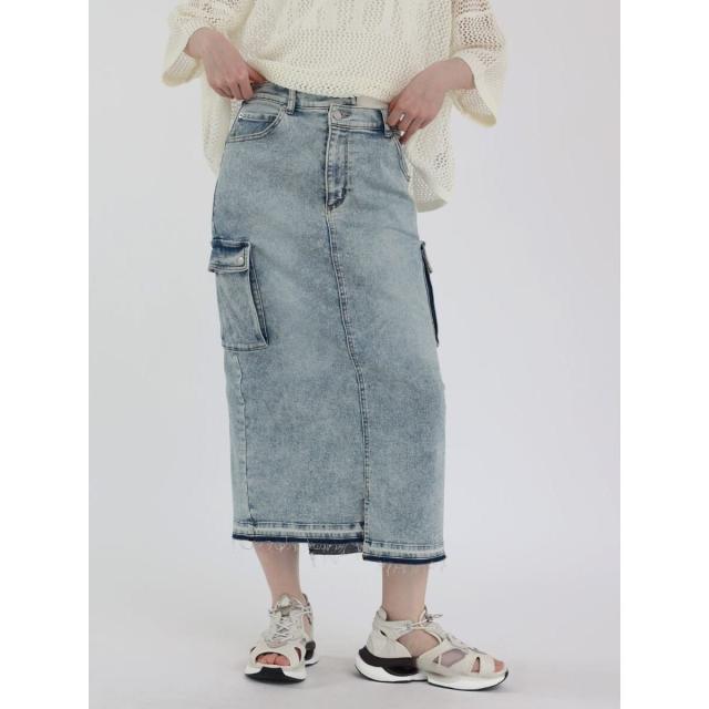 ラシュッド（LASUD）/ウォッシュデニムスカート