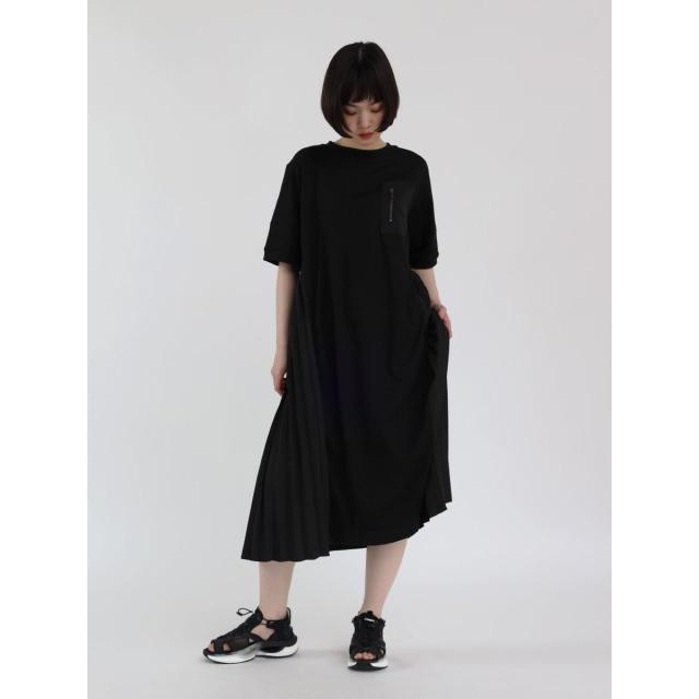 ラシュッド（LASUD）/サイドプリーツドッキングワンピース