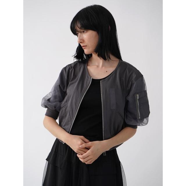 ラシュッド（LASUD）/チュールドッキングショートブルゾン