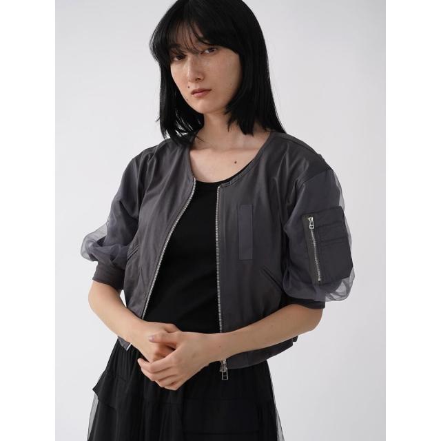 ラシュッド（LASUD）/チュールドッキングショートブルゾン