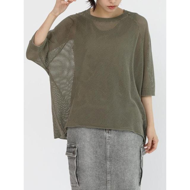 ラシュッド（LASUD）/タンクSETメッシュニットプルオーバー