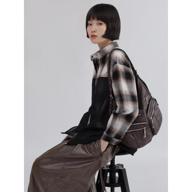 ラシュッド（LASUD）/シアーレイヤードリバーシブルチェックシャツ