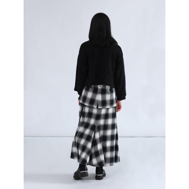 ラシュッド（LASUD）/オンブレチェックロンTレイヤードニットトップス_9