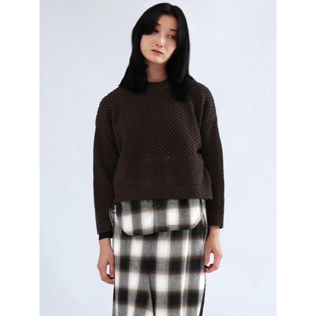 ラシュッド（LASUD）/オンブレチェックロンTレイヤードニットトップス_18