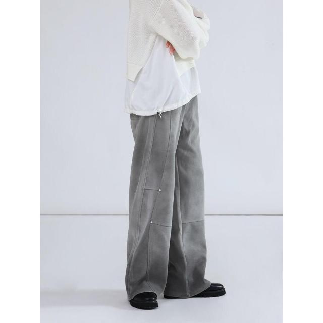 【NEW】ラシュッド（LASUD）/スタッズ切替えスウェットパンツ