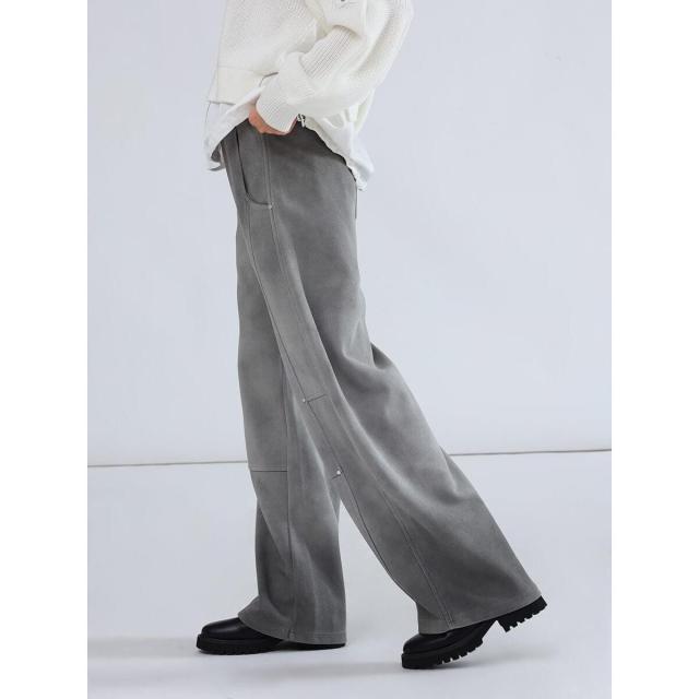 【NEW】ラシュッド（LASUD）/スタッズ切替えスウェットパンツ