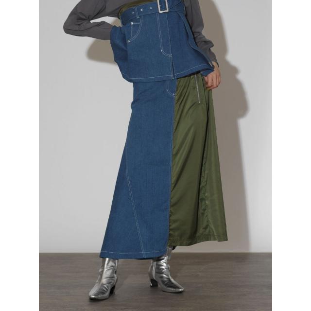 ラディエイト（RADIATE）/デニムコンビスカート