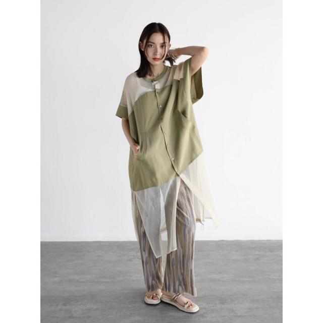 RADIATE ヤマダヤ メッシュドッキングロングシャツ ラディエイト RADIATE メッシュドッキングロングシャツ