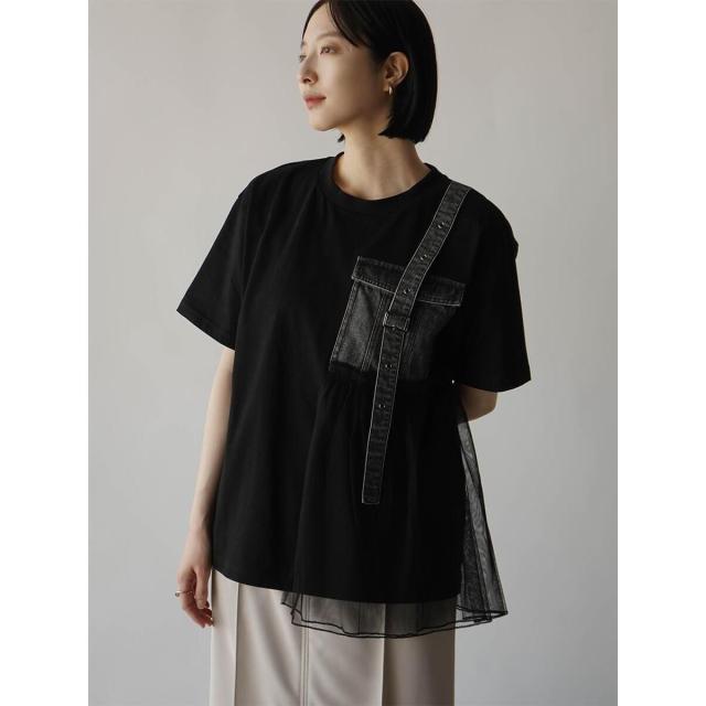 ラディエイト（RADIATE）/デニム×チュールドッキングポケットTシャツ