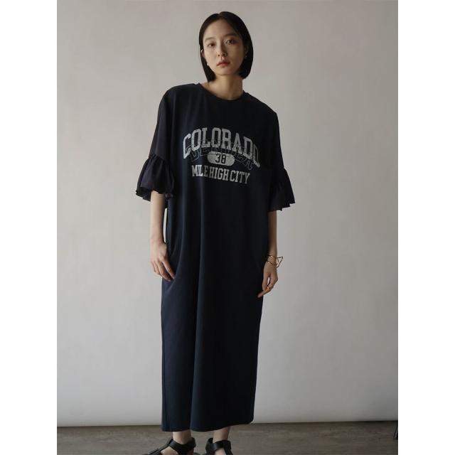 ラディエイト（RADIATE）/フレアスリーブスウェットロゴワンピース