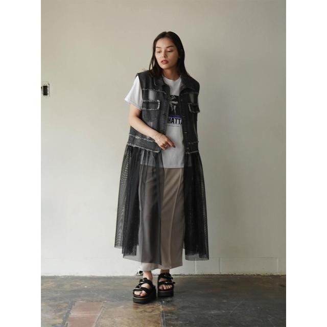 ラディエイト（RADIATE）/デニム× チュールレイヤードワンピース