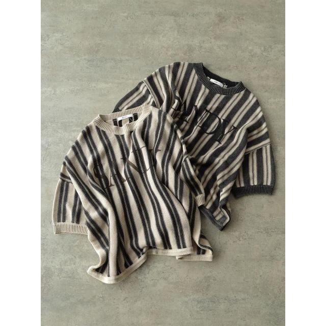 ラディエイト（RADIATE）/ケミカルウォッシュストライプロゴニット