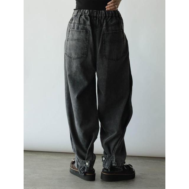 ラディエイト（RADIATE）/コットンセルロースブラックデニムタックパンツ