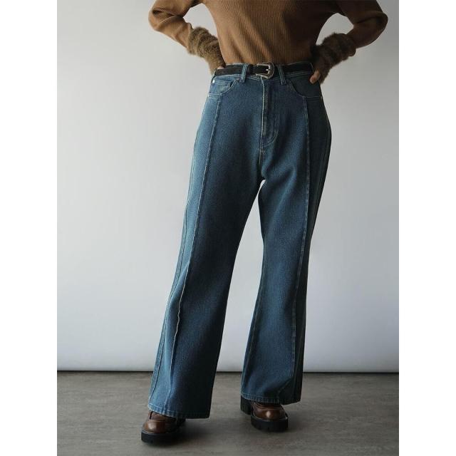 ラディエイト RADIATE ラメピンタックフレアデニムパンツ スカート