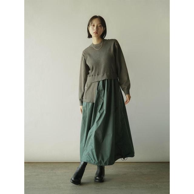 ラディエイト（RADIATE）/アシンメトリー異素材ドッキングワンピース