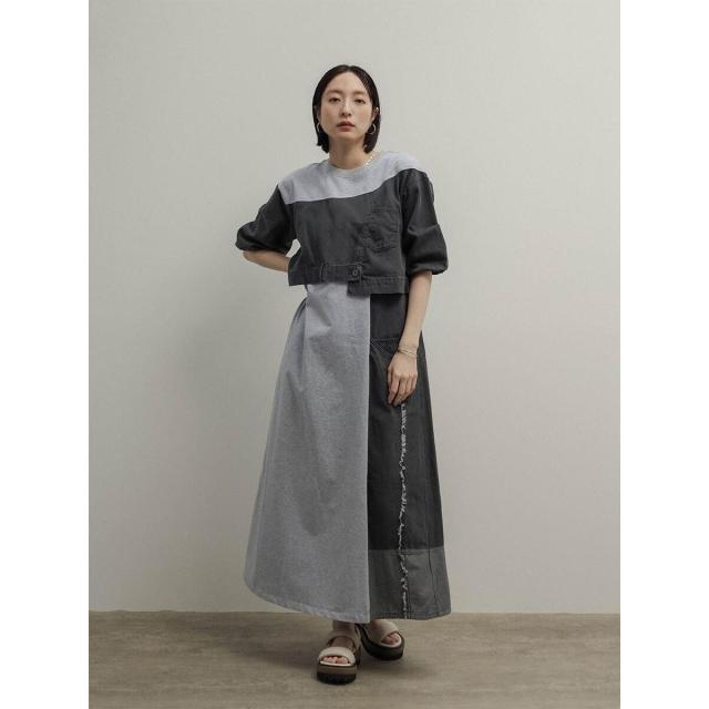ラディエイト（RADIATE）/デニムコンビバルーンスリーブワンピース_12