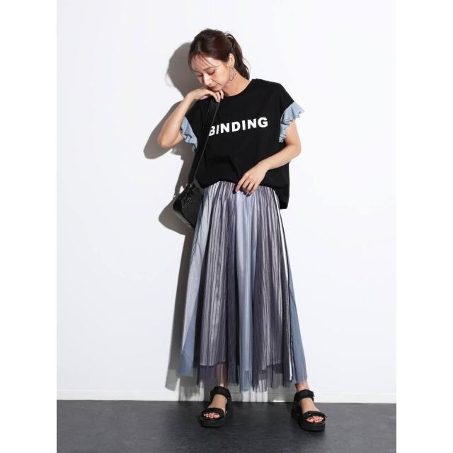 スコットクラブ SCOTCLUB ニットフリルラメドッキングロゴTシャツ　新品 スコットクラブ（SCOTCLUB）/ニットフリルラメドッキングロゴTEE