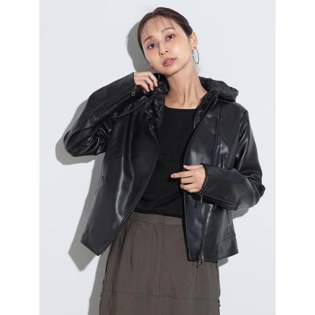 スコットクラブ（SCOTCLUB）/ダウンフード付きライダースジャケット