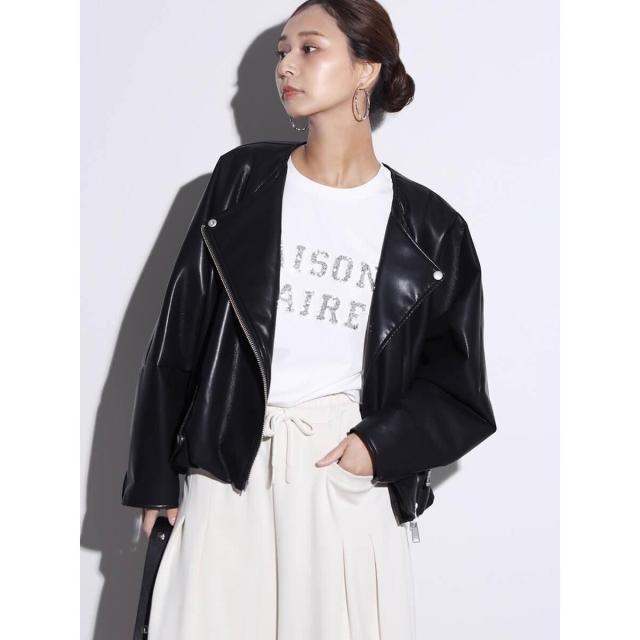 スコットクラブ（SCOTCLUB）/裾バルーンフェイクレザーブルゾン_15