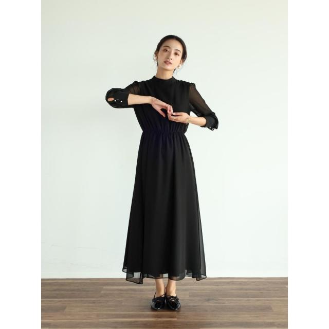 美品　RireFete パールシフォンドレス リルフェテ Rire Fete パールデザインシフォンドレス(505857106
