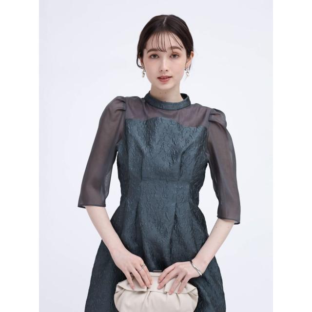 リルフェテ（Rire fete）/ふくれジャガードバックリボンドレス