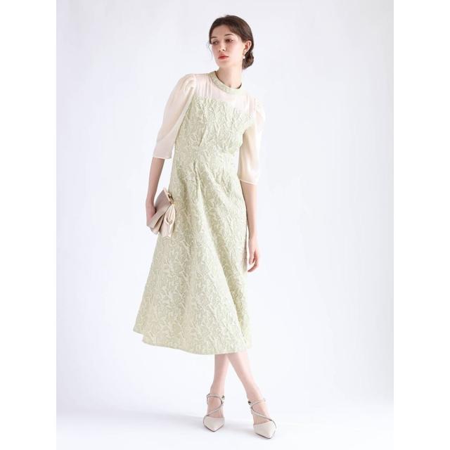 【美品】Rire Fete ふくれジャガードバックリボンドレス ブラック Vin｜ふくれジャガードバックリボンドレス | Rakuten Fashion