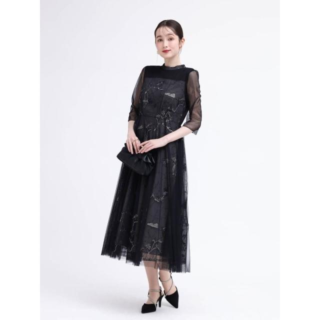 リルフェテ（Rire fete）/スパンコール刺繍チュールレイヤーワンピース