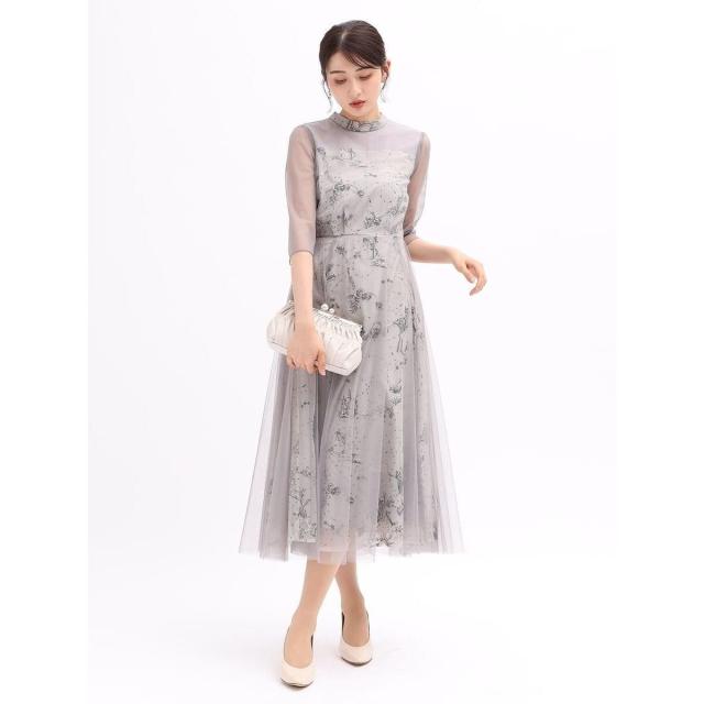 リルフェテ（Rire fete）/スパンコール刺繍チュールレイヤーワンピース