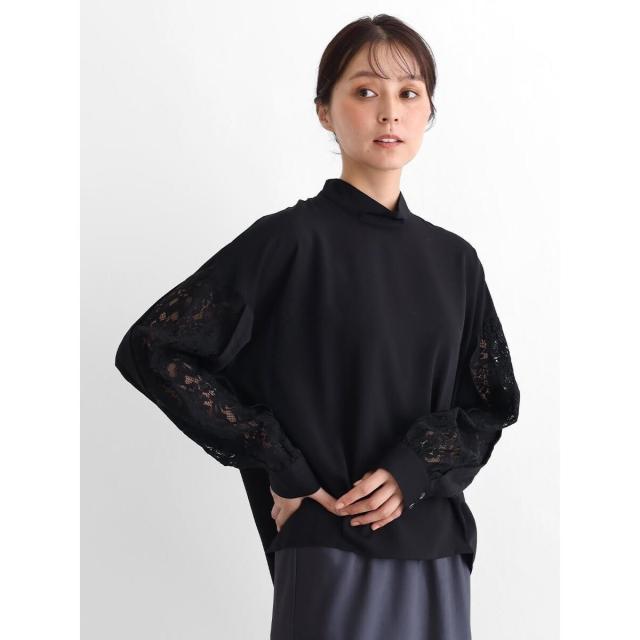 スール ミルポア（soeur7 MIREPOIX）/レーススリーブスタンドカラーブラウスの通販は 9,600円