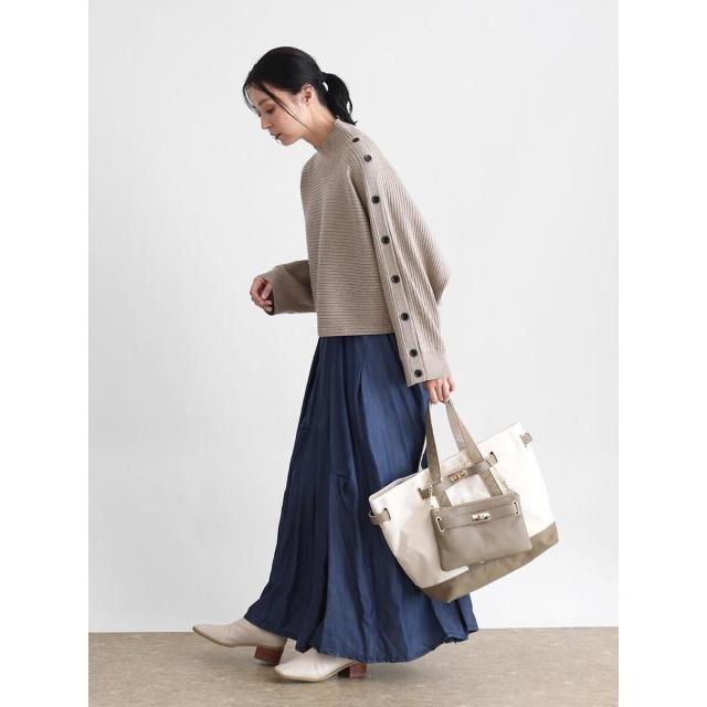 丁子（CLOVE）/レザーベルトキャンバストートバッグ