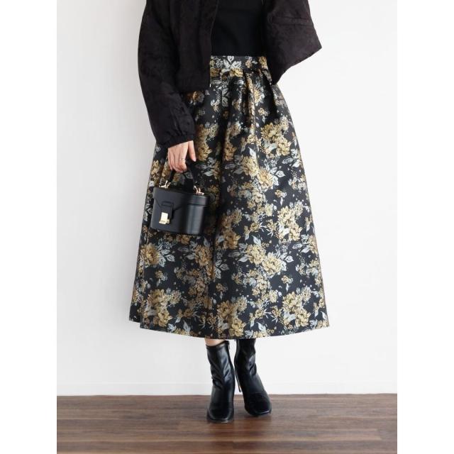 【NEW】ヴァン（Vin）/フラワージャガードボリュームスカート