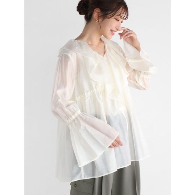 ヴァン（Vin）/ラッフルカラーシアーブラウスの通販は