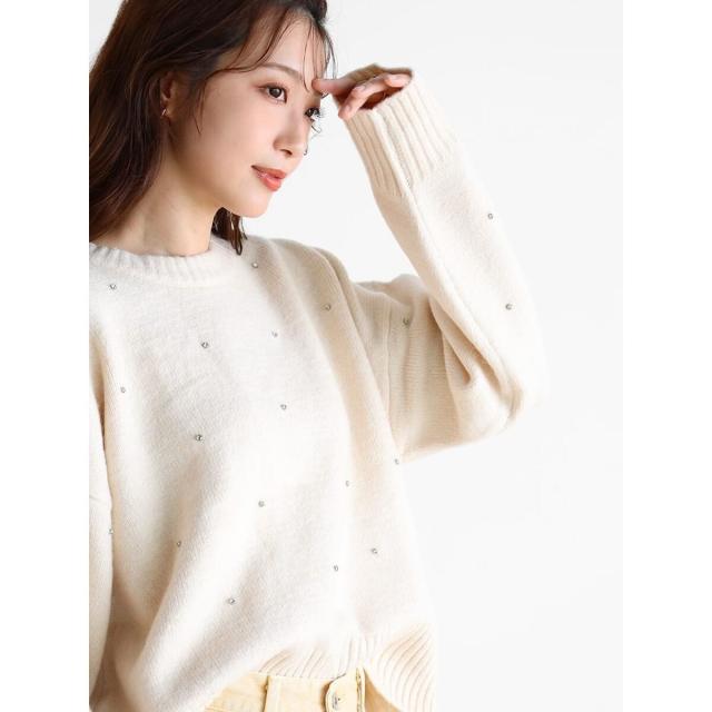 ヴァン（Vin）/ドットビジューソフトニットの通販は 6,800円