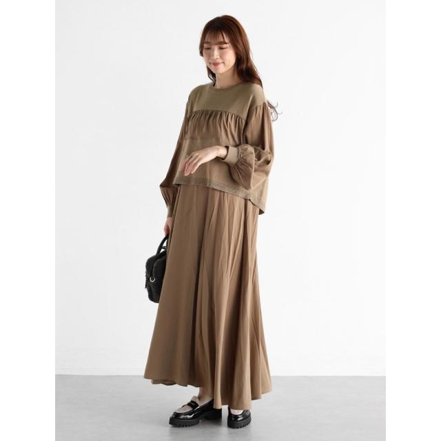 ヴァン（Vin）/バックボタンブラウスドッキングワンピース