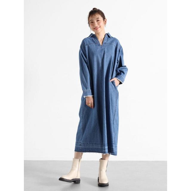 ヴァン（Vin）/スキッパーデニムワンピース