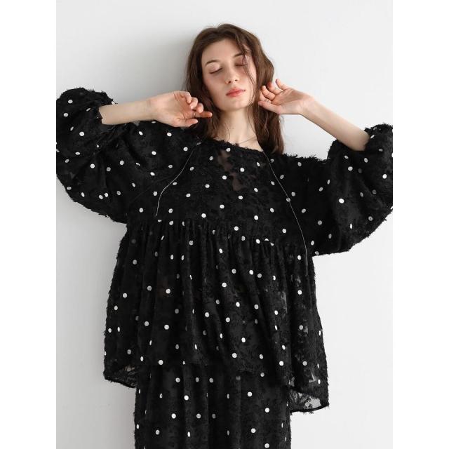 ヴァン（Vin）/フラワージャガードシアードットブラウス