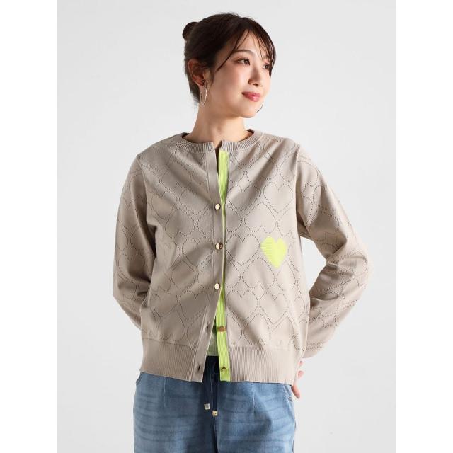 ヴァン（Vin）/透かし編みハートニットカーディガン