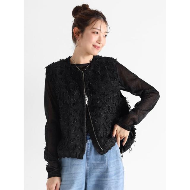 ヴァン（Vin）/カットジャガードダブルジップジレ