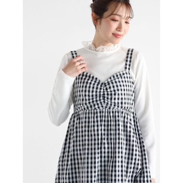 ヴァン（Vin）/ギンガムチェックティアードキャミワンピースの