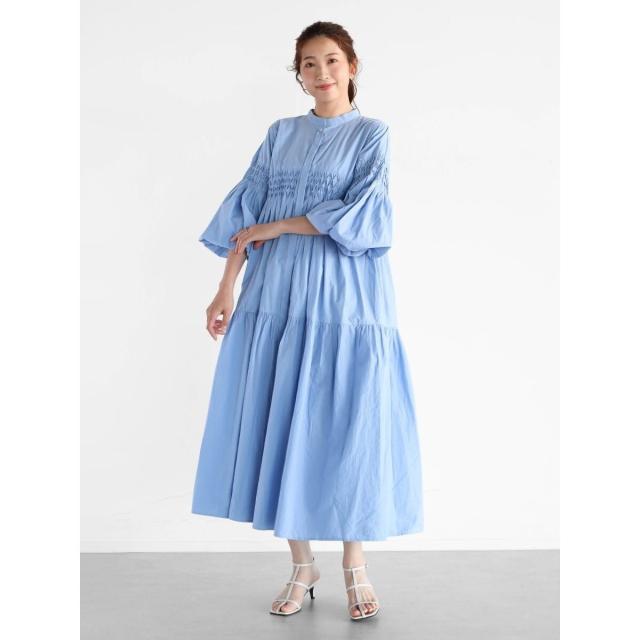 ヴァン（Vin）/ハンドスモッキングギャザーワンピース