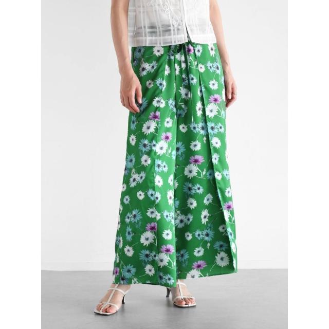 平和屋着物○小千谷紬 百柄 花蝶唐草文 正絹 逸品 CAAU9754vf