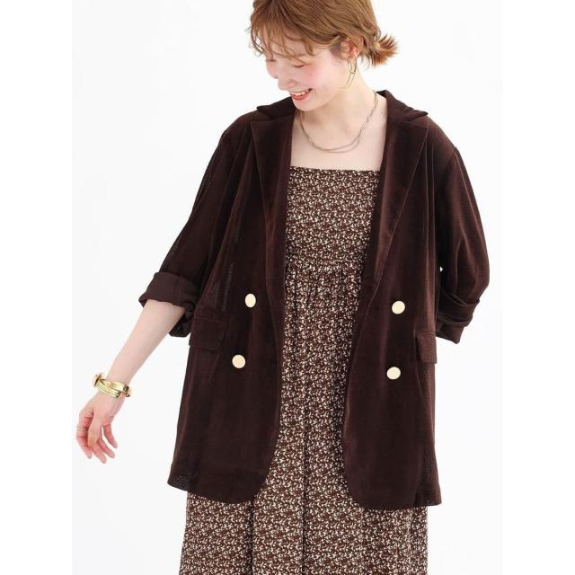 ヴァン（Vin）/メッシュベロアテーラードジャケット