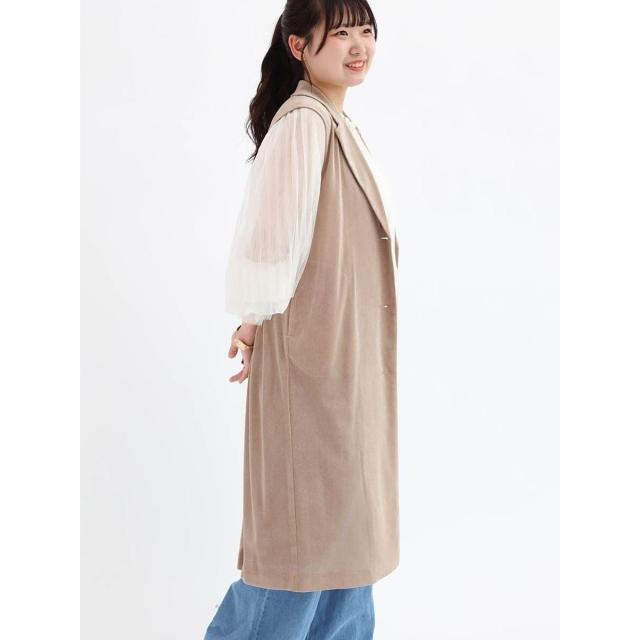 ヴァン（Vin）/メッシュベロアテーラードロングジレ_6