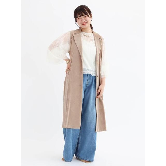 ヴァン（Vin）/メッシュベロアテーラードロングジレ_9