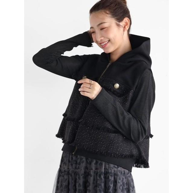 ヴァン（Vin）/バックフリルツイードベスト