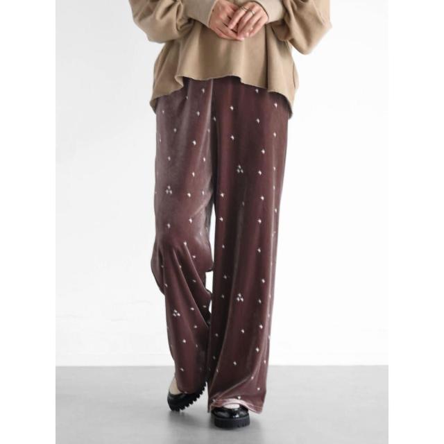 ヴァン（Vin）/刺繍ベロアパンツ