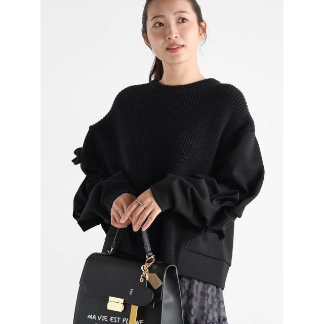 ヴァン（Vin）/異素材切り替えデザインスリーブプルオーバー