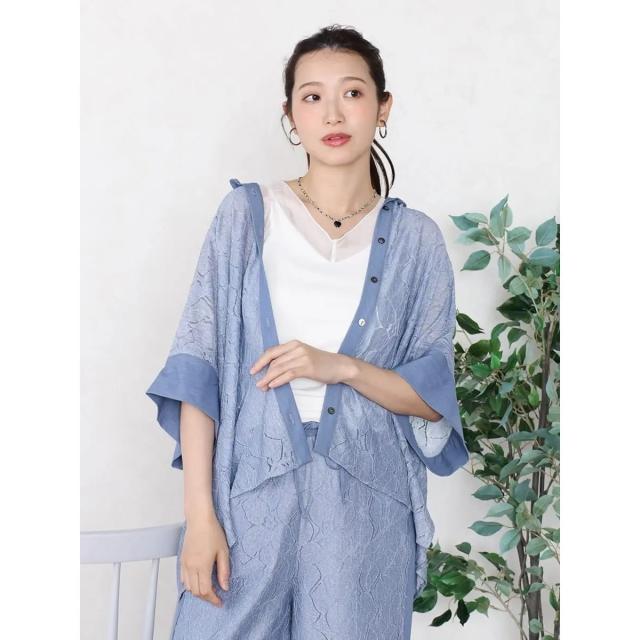 ヴァン（Vin）/【セットアップ可能】シアーストレッチレースシャツ