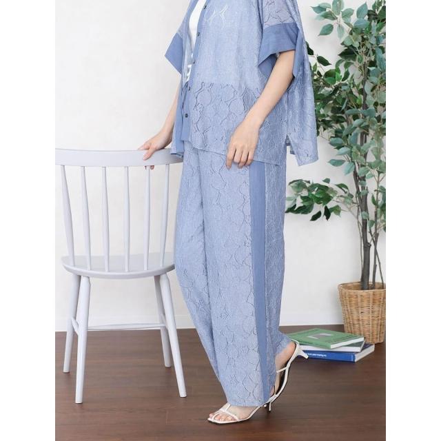 ヴァン（Vin）/【セットアップ可能】シアーストレッチレースパンツ